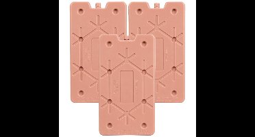 Koelelement Ice Pack - 3x - oudroze - plat - polyethyleen - 350 gram - 24 x 14 x 1.5 cm