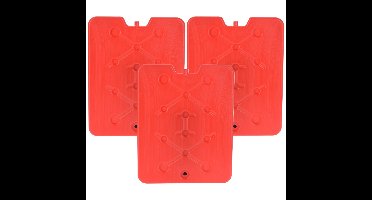 Koelelement Ice Pack - 3x - rood - plat - polyethyleen - 900 gram - 32 x 25 x 1 cm