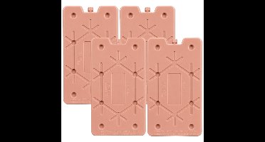 Koelelement Ice Pack - 4x - oudroze - plat - polyethyleen - 350 gram - 24 x 14 x 1.5 cm
