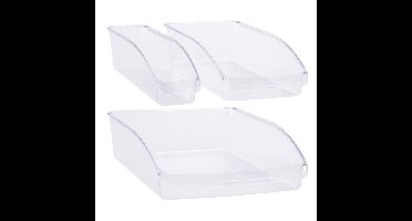 Koelkast/keuken organizer bakken set 3x stuks - transparant - kunststof - groente lades