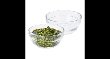 Kommetje/schaaltje - 6x - sausjes/amuses - glas - stapelbaar - 80 ml - 7 x 3 cm