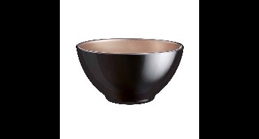 Kommetje - zwart - D13 x 6 cm - glas - voor dessert/ontbijt - schaaltje