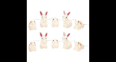 Konstsmide Verlichte konijnen - 10x - 15 x 15 x 8 cm - aan LED lichtsnoer - warm wit - dieren