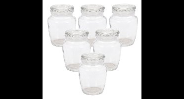 Kruidenpotjes/voorraadpotjes - 6x stuks - glas - transparant - 150 ml