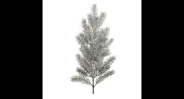 Kunst dennentak - 52 cm - groen - met sneeuw - kerststukjes dennentakken - kerstversiering