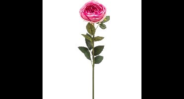 Kunstbloem roos Joelle - fuchsia - 65 cm - decoratie bloemen