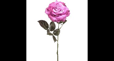 Kunstbloem roos Pascal - roze - 65 cm - decoratie bloemen