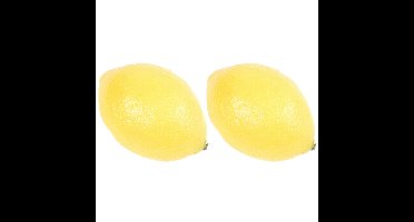 Kunstfruit - 3x stuks - citroen - verzwaard - geel - 8 cm - kunststof decoratie