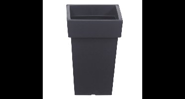 Kunststof plantenpot/bloempot Square - 19 x 29 cm - antraciet grijs - kunststof - 7 liter