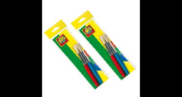 Kwasten/penselen set 2- 2x -delig - voor kinderen - schilderen hobby/knutselmateriaal
