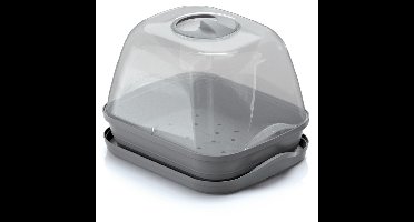 Kweekbak/kweekkast grijs met deksel 25 x 19 x 18 cm