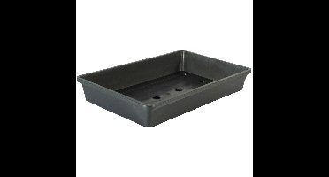 Kweekbak voor zaailingen - 3x stuks - 37.5 x 24 x 6 cm - antraciet - rechthoek