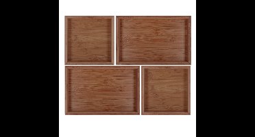 Lade bakjes/organiseer set - Tidy Smart - 4-delig - acacia hout - opbergsysteem