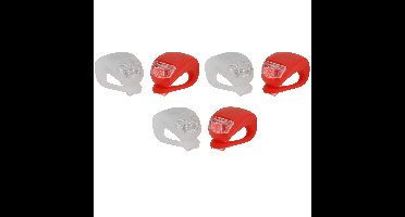 LED fietsverlichting/fietslampjes - 6x stuks - voor en achterlicht