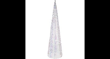 LED kegel kerstboom lamp - regenboog - 60 leds - warm wit - H60 - ijzer - timer