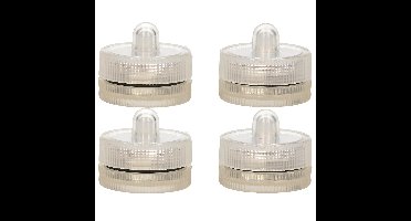 LED waxinelichtjes/theelichtjes voor onder water - set van 6x - helder wit