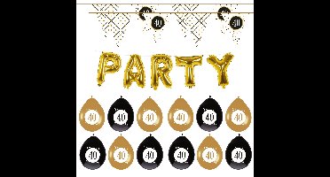 Leeftijd verjaardag 40 jaar geworden feestpakket vlaggetjes/ballonnen