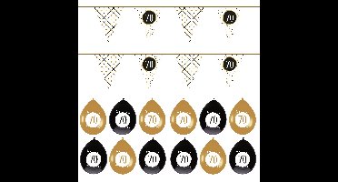 Leeftijd verjaardag 70 jaar geworden feestpakket vlaggetjes/ballonnen