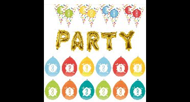 Leeftijd verjaardag 8 jaar geworden feestpakket vlaggetjes/ballonnen