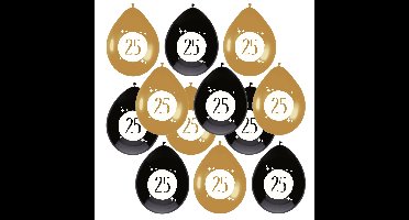 Leeftijd verjaardag thema ballonnen 25 jaar 12x stuks 30 cm