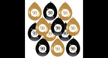 Leeftijd verjaardag thema ballonnen 90 jaar 18x stuks 30 cm