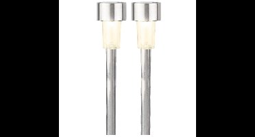 Lumineo Solar tuinlampen - 2x stuks - prikspots op zonne-energie - 24 cm