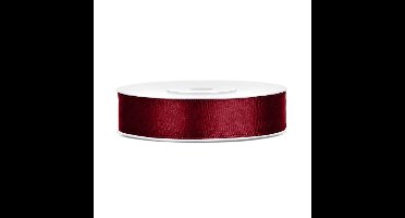 Luxe sierlint of cadeaulint - bordeaux rood - 12 mm x 25 meter - satijn