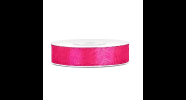 Luxe sierlint of cadeaulint - fuchsia roze - 12 mm x 25 meter - satijn