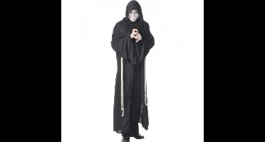 Magere Hein verkleedkleding - mantel - zwart - volwassenen - Halloween - horror - kostuum