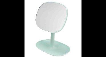 Make-up spiegel/scheerspiegel op voet - 15 x 11,5 cm - mintgroen