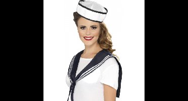 Matroos / matrozen carnaval verkleed setje - 2x stuks - wit/navy - Verkleedkleding dames/heren