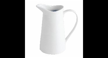 Melkkannetje/schenkkannetje saus - keramiek - wit - D10 x H17 cm - met schenktuit en handvat