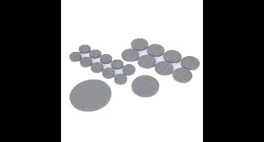 Meubelviltjes/antislip onderleggers - grijs - 50x - kunststof - rond - 3 formaten mix