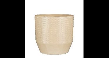 Mica Decorations Bloempot Nola - beige - D24 x H22 cm - relief dots