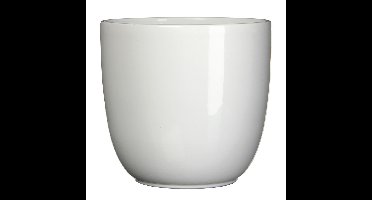 Mica Decorations Bloempot/plantenpot - wit - keramiek - D22 cm x H20