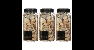 Mica Decorations decoratie stenen - 3x - 650ml - lichtbruin mix - hobby steentjes
