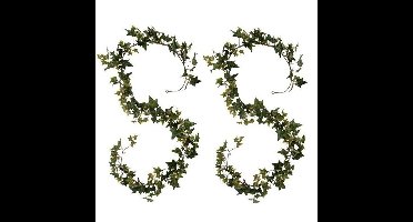 Mica Decorations klimop Hedera - 2x - hangplant/slinger - 180 cm - groen - Kunstplanten