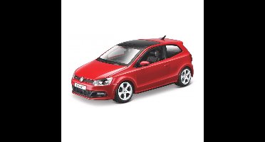 Modelauto Volkswagen Polo 5 - GTI - rood - 23 cm - schaal 1:24 - speelgoedauto