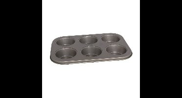Muffins en cupcakes bakken bakvorm/bakblik 26 x 18 cm - voor 6x stuks