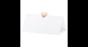 Naamkaartjes/plaatskaartjes Lief - Bruiloft - rosegoud/wit - 10x stuks - 10 x 5 cm