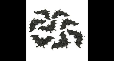Nep vleermuizen 10 cm - zwart - 16x stuks - Horror/griezel thema decoratie dieren