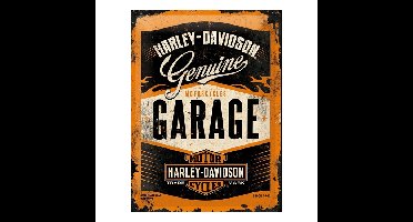 Nostalgic Art wandbord/muurplaatje - metaal - Harley Davidson Garage?- 30 x 40 cm - Mancave