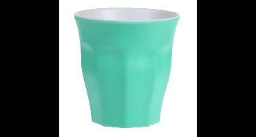 Onbreekbare kunststof/melamine groene drinkbeker 9 x 8.7 cm voor outdoor/camping