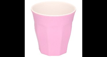 Onbreekbare kunststof/melamine - roze - drinkbeker - 9 x 8.7 cm - outdoor