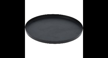 Onderbord/kaarsenbord - serveerschaal - RVS - zwart - 21 x 2 cm - rond