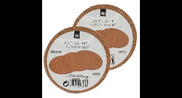 Onderzetters voor glazen - 12 stuks - kurk - D10 cm