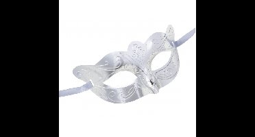 Oogmasker - zilver - Venetiaans masker - verkleedaccessoires gemaskerd bal