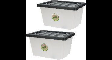 Opberg box/doos - 5x - kunststof - 20 liter - 43 x 33 x 24 cm