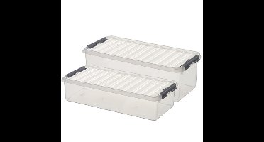 Opberg boxen set van 6x stuks in 9.5L en 6.5L kunststof met deksel