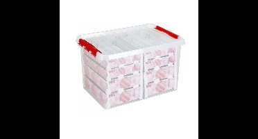 Opbergbox - voor 116 kerstballen - 62 liter - rood deksel - kerstversiering opruimen